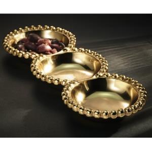 Gilded Beaded 3-Section Tray,3