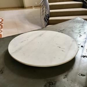 Large White Marble Lazy Susan Board