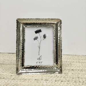SILVER HAMMERED & WAVY SS PHOTO FRAME    8 x 10