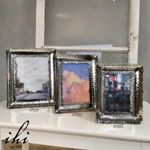 SILVER HAMMERED & WAVY SS PHOTO FRAME    5 x 7