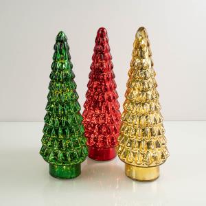 Tall GOLD Glass X-mas Tree with LED