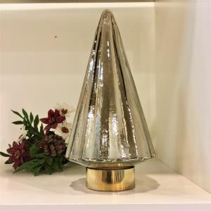 MD Brown Tinted Glass X-mas Tree w/ Gold Base