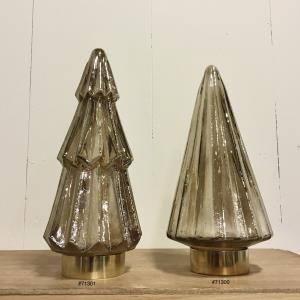 MD Brown Tinted Glass X-mas Tree w/ Gold Base