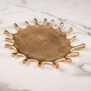 Textured Gold Oval Splash Plate Small
