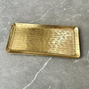 Gold Hammered Rectangle Traym