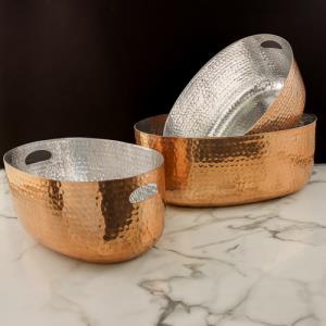 Hammered Copper Beverage Tub Set of 3 pieces
