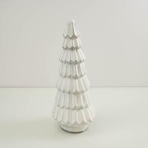 Elegant White Glitter Glass X-mas  Tree w/ LED