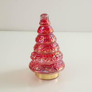 Opulent Pink Glass X-mas Tree w/ Gold Base